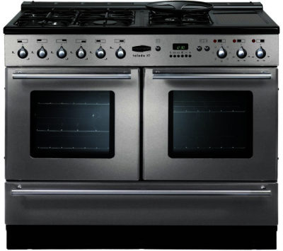 RANGEMASTER  Toledo XT Dual Fuel Range Cooker - Stainless Steel & Chrome
